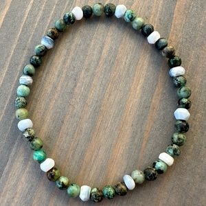 Natural Gemstone - African Turquoise and Denim Opal - 7.25in
